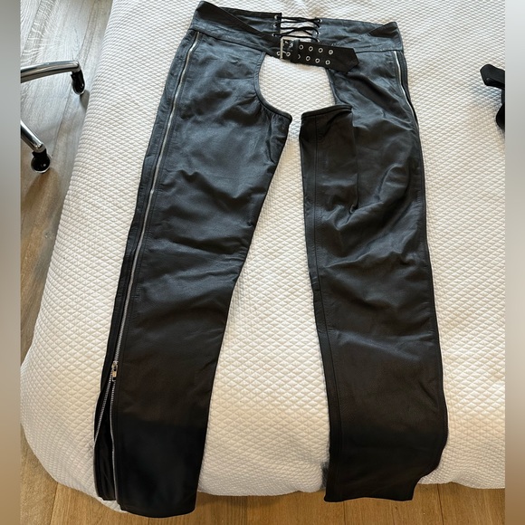 Men’s Leather Side Zip Chaps - Picture 1 of 1